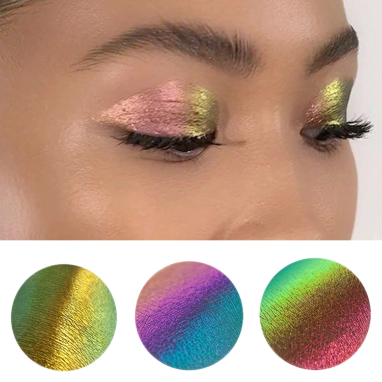 Cosméticos al por mayor pigmentos Maquillaje Belleza decoración brillante Eyeshadow etiqueta privada Cosméticos Camaleón sombra ojos Marrón