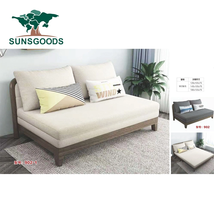 Sofa Bed Dual Purpose Living Room Single Double Triple Multifunctional Solid Wood Folding Sofa Bed