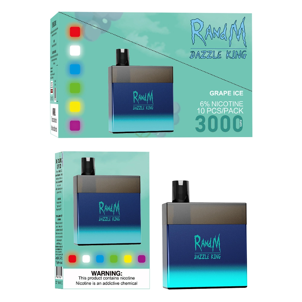 Mode Box Form Einweg Pod Wiederaufladbare Randm Dazzle King 3000 Puff Vape