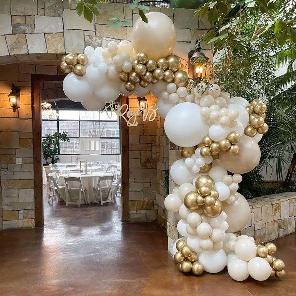 DIY Decoration Birthday Wedding Party Supplies Gold White Latex Balloon balloon Stand Arch Garland Kit Set for Sale