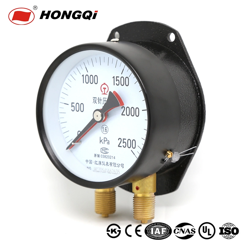 1.6 Grade General Pressure Gauge with Double Pointer for Railway