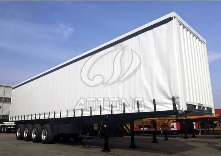 40tons Van Box Curtain Side Vehicle Truck Semi Trailer for Beverage Pallets General Haulage