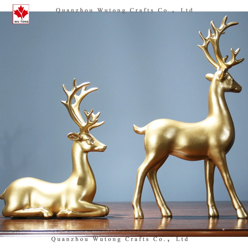 OEM Factory Resin Deer Statues Christmas Home Decoration