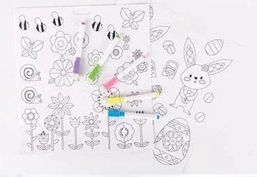 Handmade Coloring Book Paper Greeting Card Set for Kids