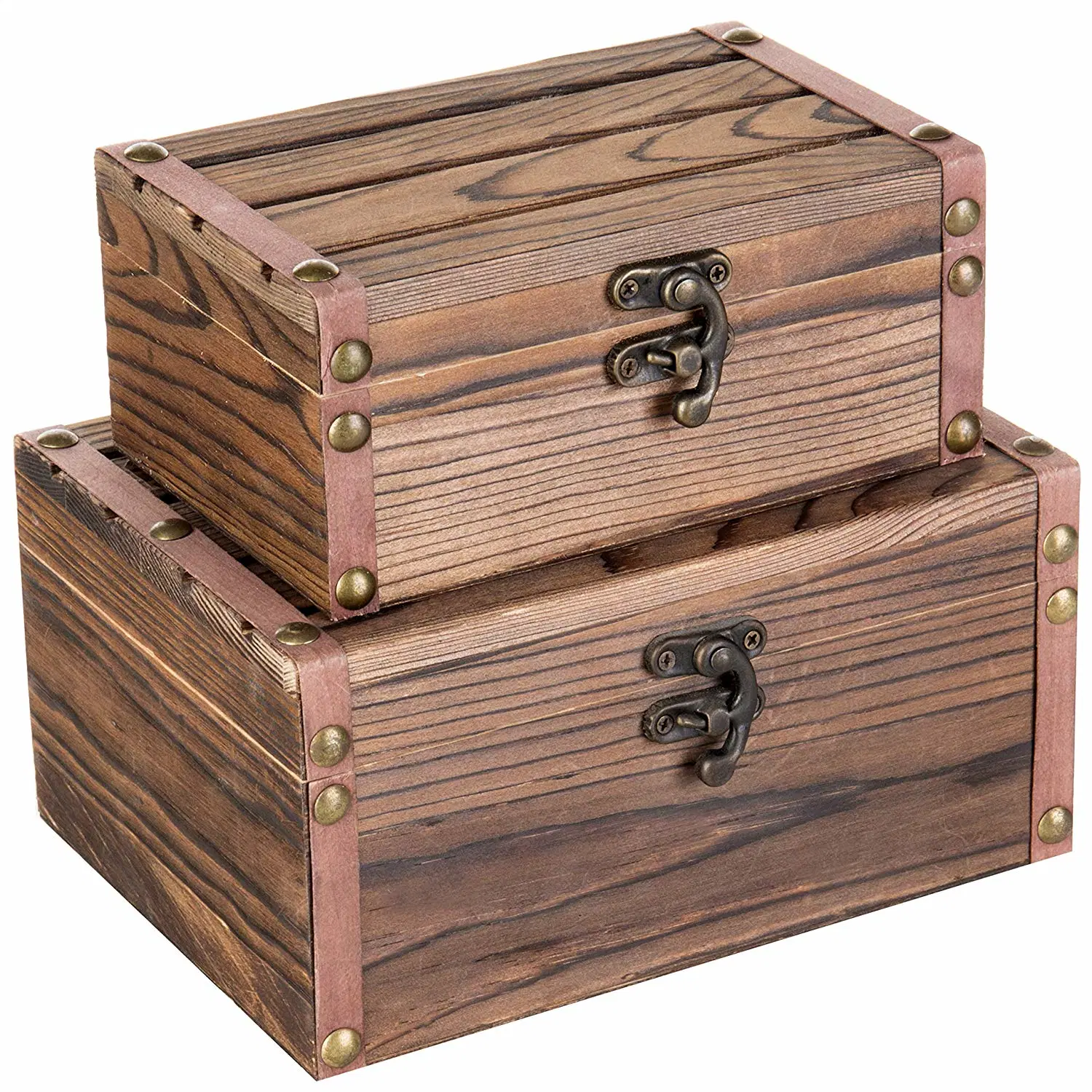 Elegant 2-Pieces Wooden Gift Box Wooden Organization Box for Jewelry/Treasure