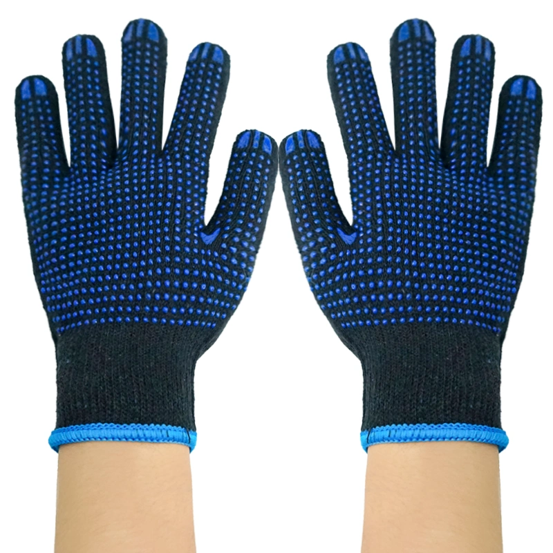 Work Double Sides Polka Dots PVC Garden Cheap Safety Working Soft Textile Cotton Gloves