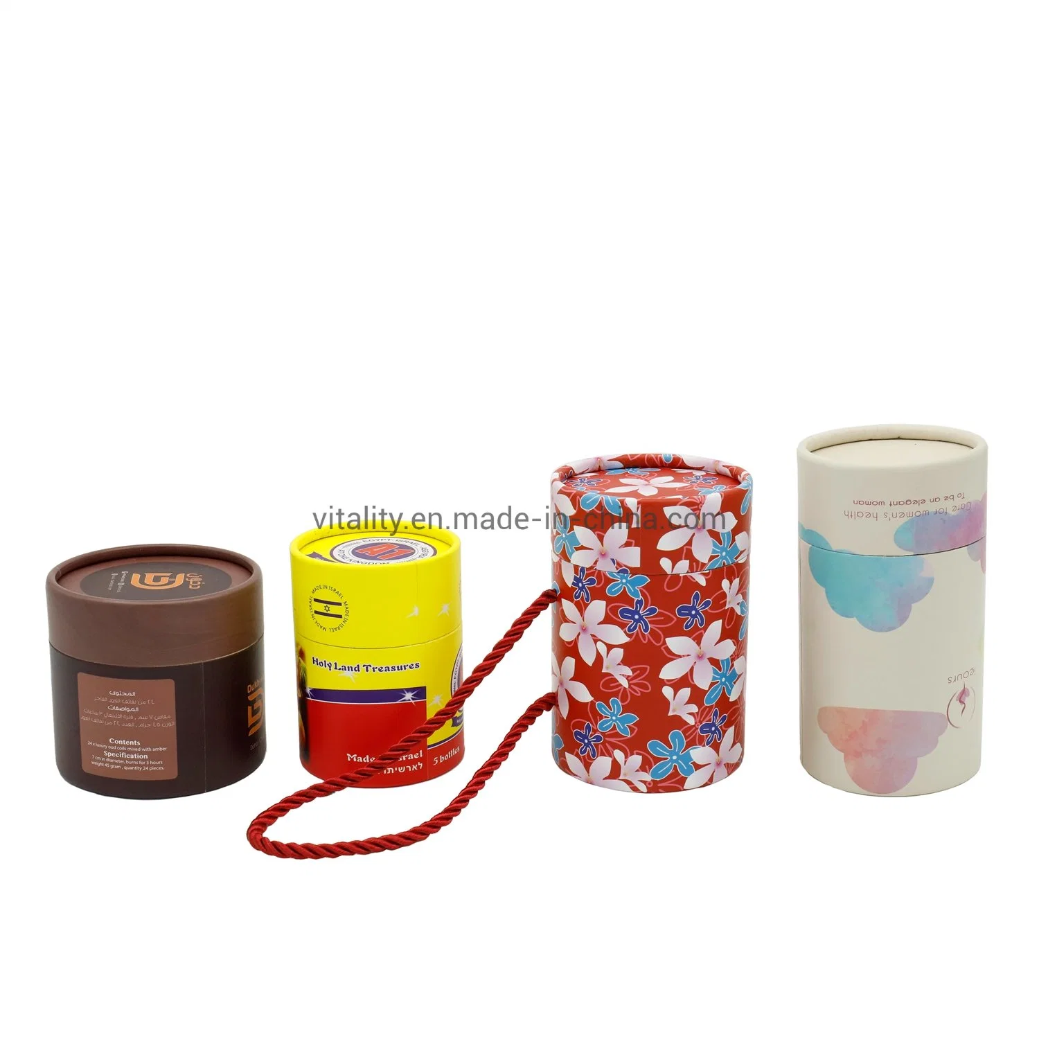 Custom Printing Cardboard Cylindrical Roll Packing Gift Packaging Tea Cosmetic Perfume Potato Chip Jar Wine Jewelry Makeup Brush Paper Box Package Cans