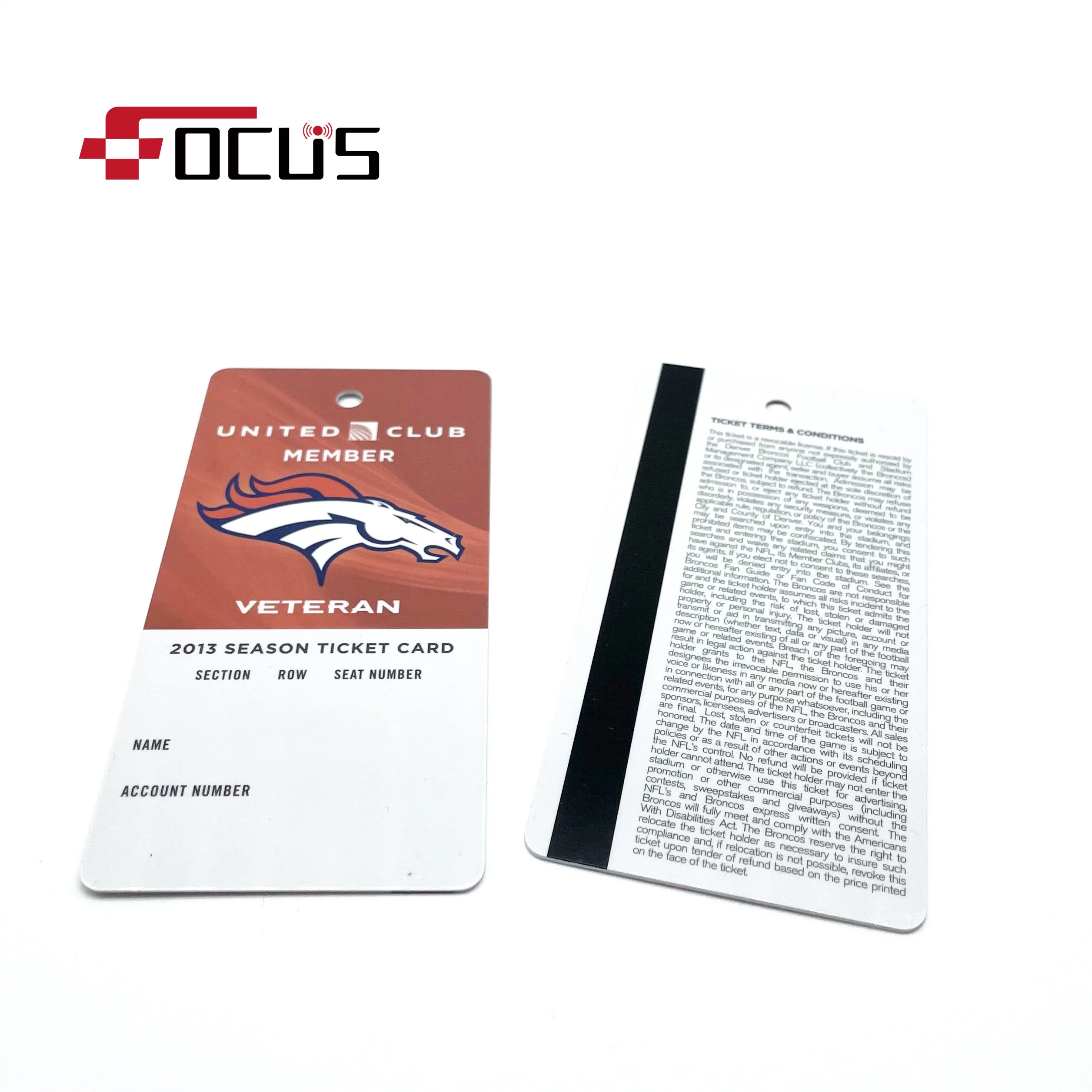 13.56MHz Customized Size Plastic PVC RFID Key Card with Hole Punch