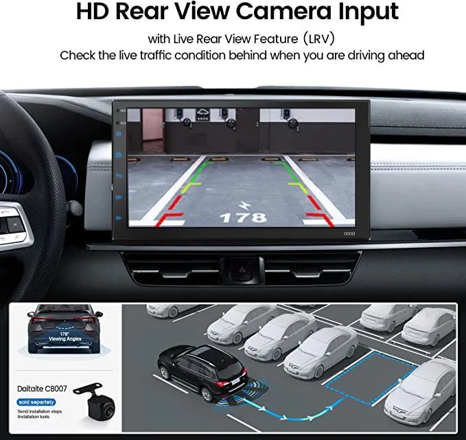 Radio de coche universal 1DIN Car Rotatable 360 Radio Stereo DVD Player GPS Navigation 10.1 pulgadas Pantalla de coche Android giratoria Reproductor multimedia de coche