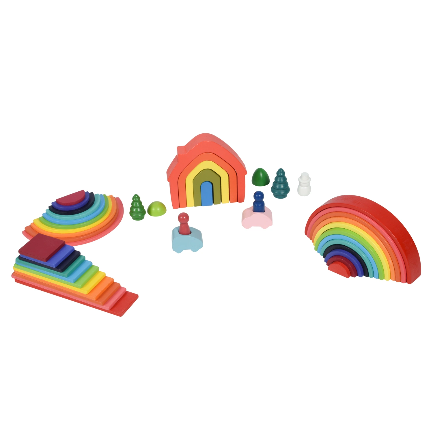 Деревянные игрушки Monteessori с аркой радуги