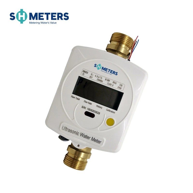 DN15-DN40 Medidor de água ultrassônico inteligente sem fio de leitura remota digital de tamanho pequeno.