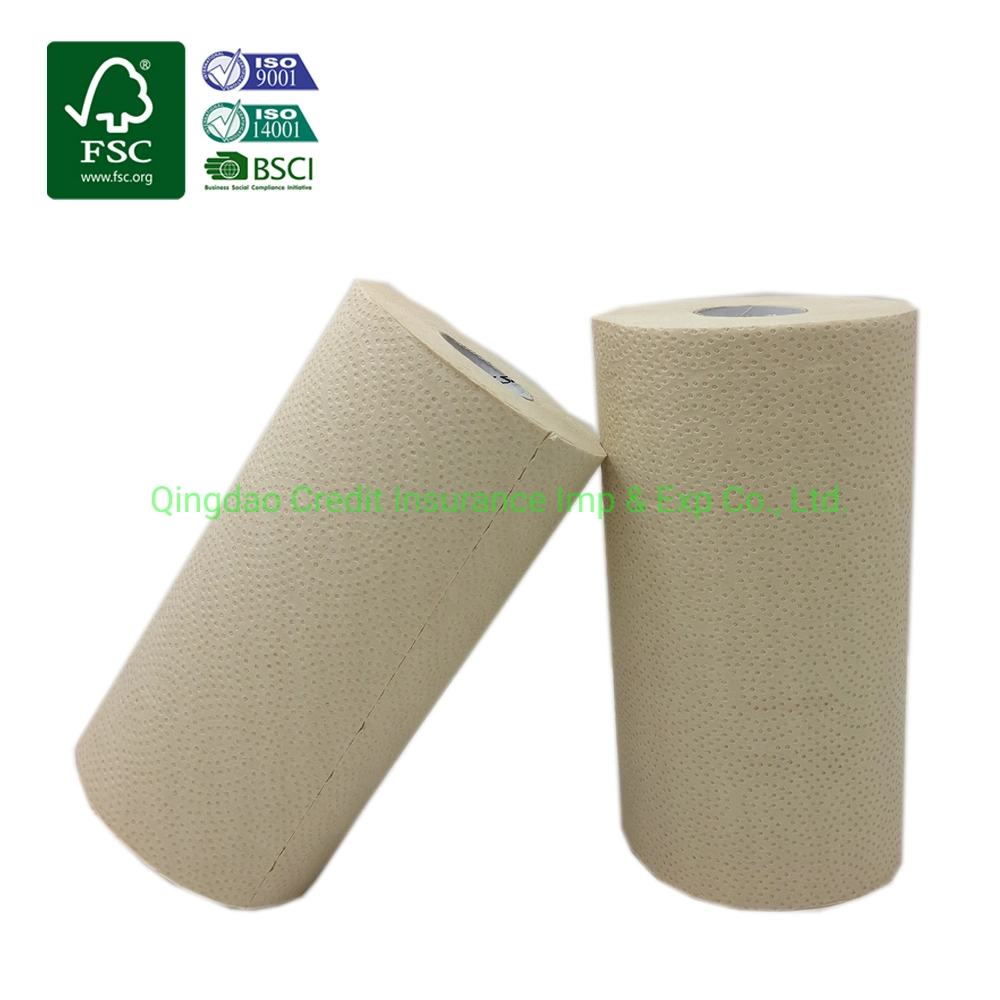 Fsc BSCI Certified Environmentally Friendly, Biodegradable and Compostable Natural Unbleached and White Kitchen Paper Towels