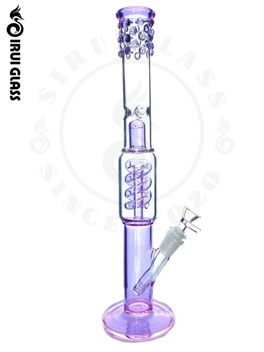 Розовая труба Twist Water Pipe стекло трубка для курения Hookah Grinder Herb Стеклянная трубка для воды, фиолетовый