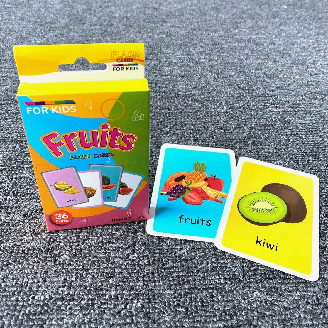 Baby Early Learning English Cognitive Card Colorful Visual Flash Card Teaching Tool Animal Flash Card