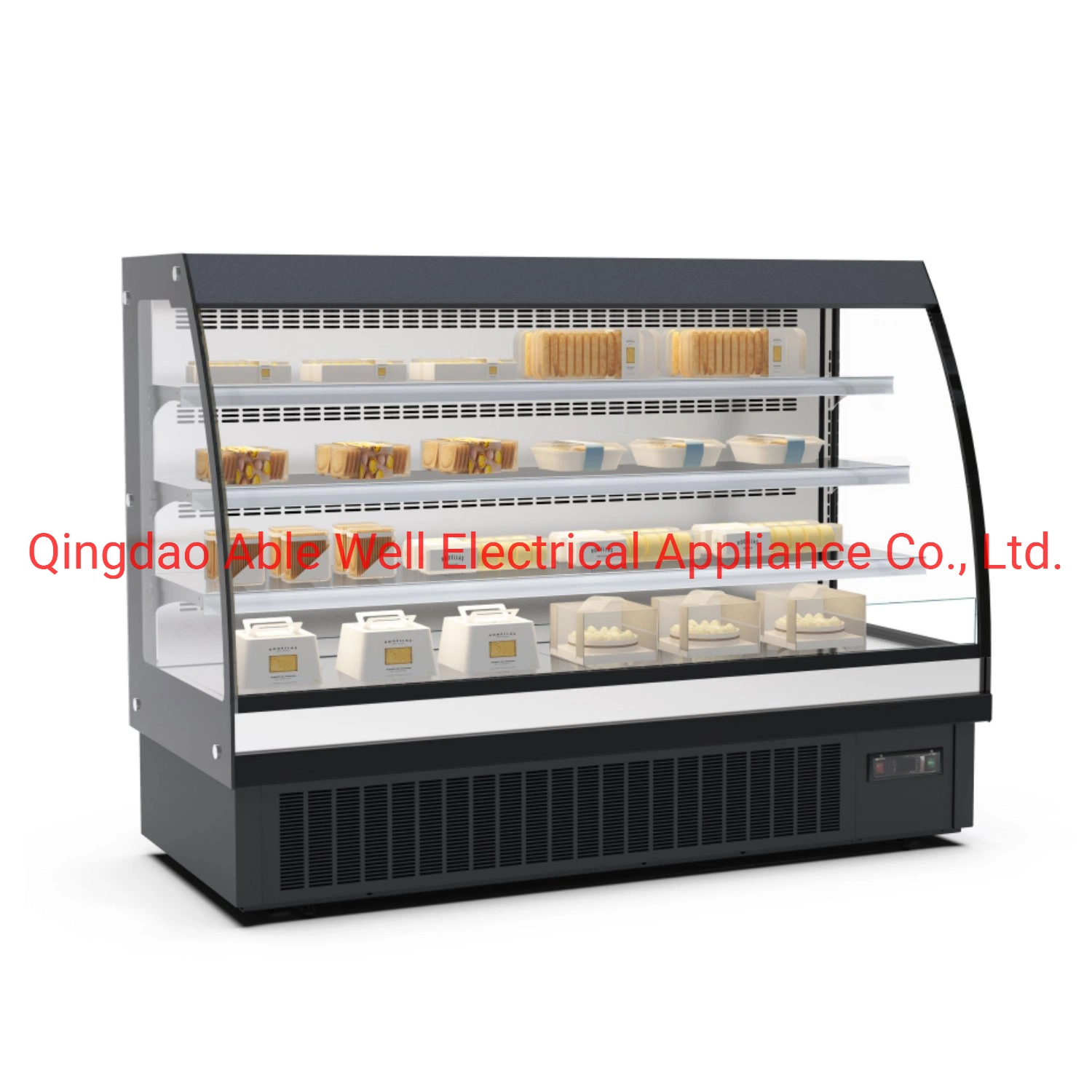 Front Curved Glass Bakery Cake Cabinet Chocolate Cake Display Freezer Showcase