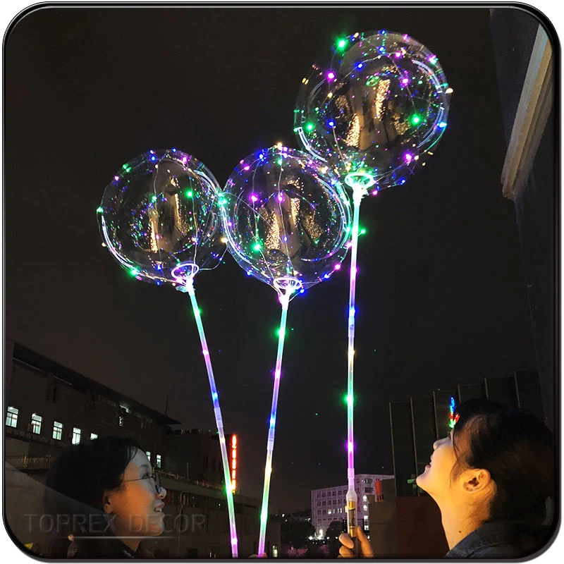 Transparent Bobo Balloon Shining LED Copper String Light Party Decoration