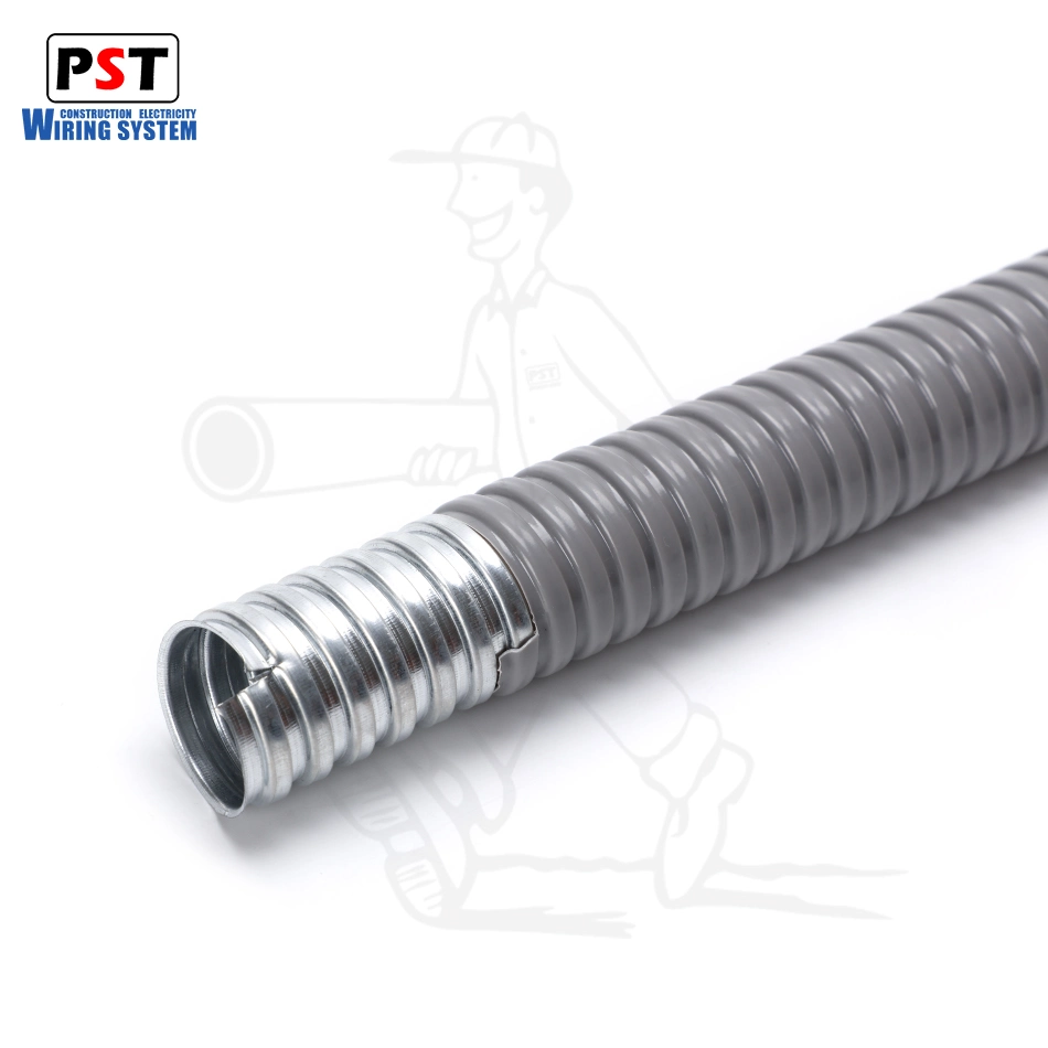 Corrugated Metal Conduit for Network Cables Galvanized PVC Coated Flexible Steel Conduit