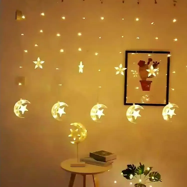 Ramadan Decorative Lights 138 LED Moon Star LED Lights String Christmas