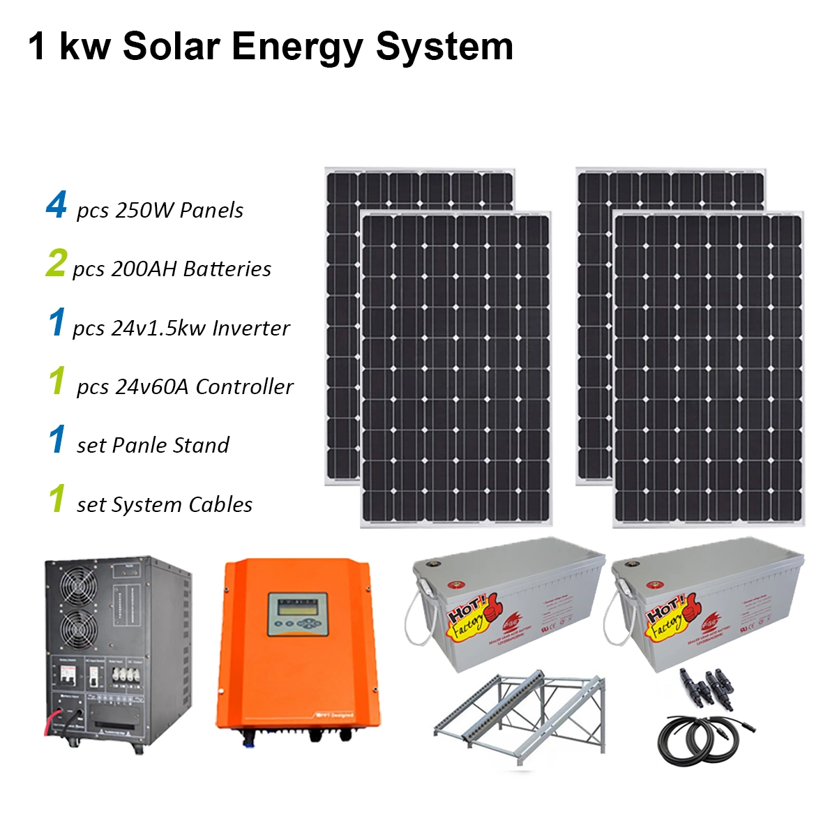 off Grid Solar Systems 1kw Household Kit Solar Power System