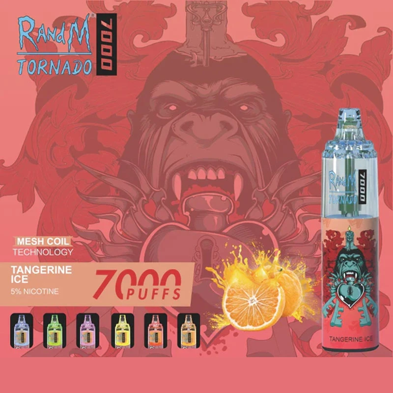 Randm Tornado Factory OEM Multiple Colors Fruit Taste Mesh Coil 7000 Puffs Disposable Cartridge