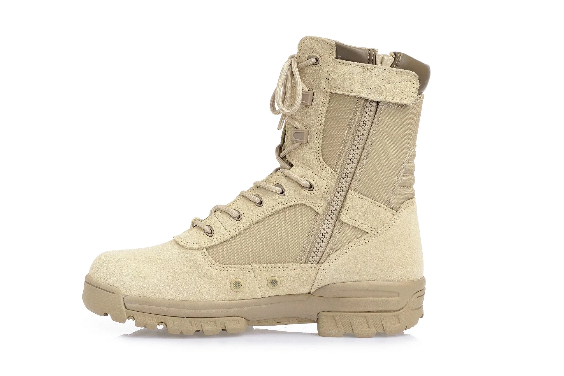 Delta Desert Tan Army Boots with Side Zipper for Work