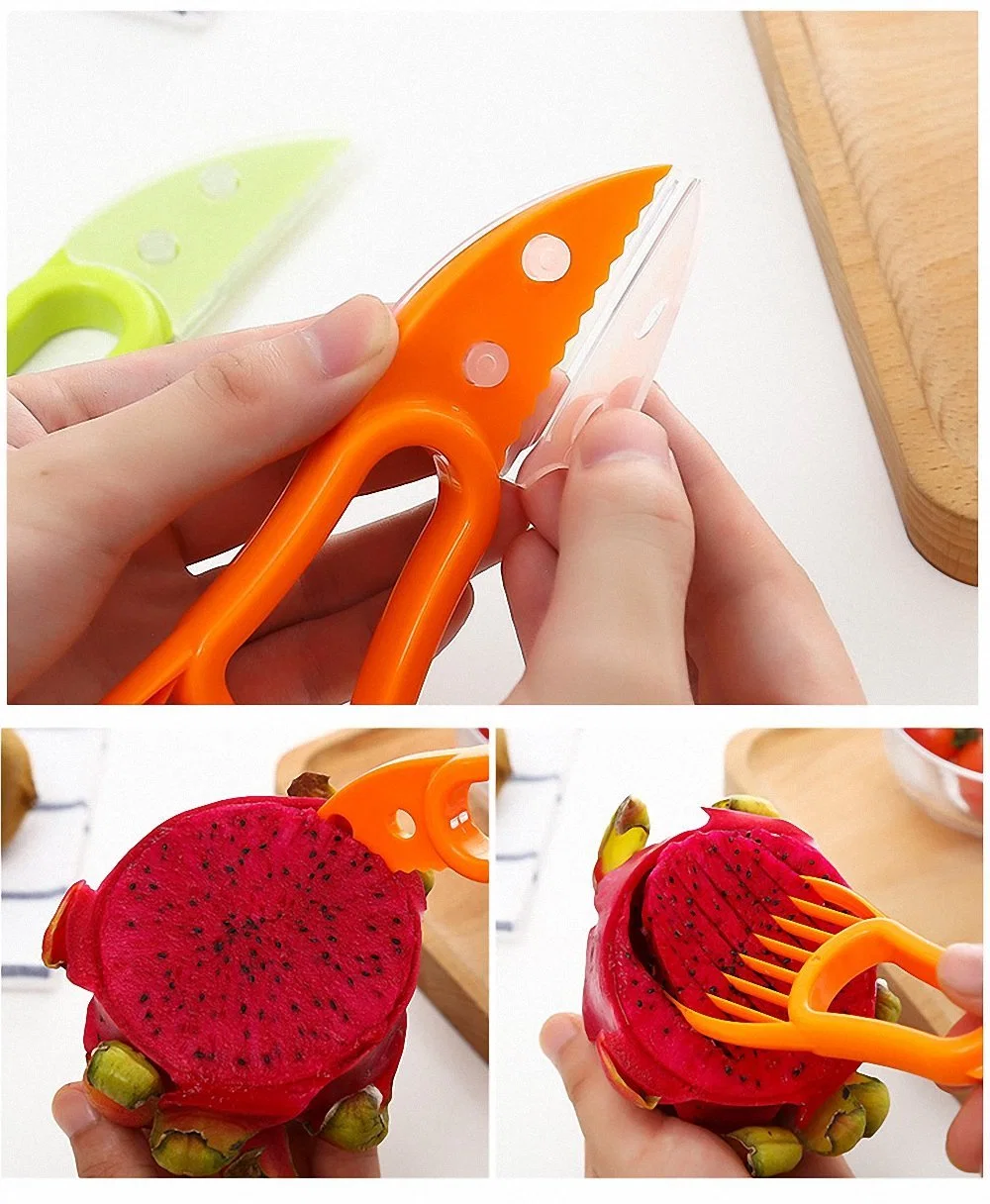 3in1 Avocado Shea Butter Fruit Plastic Slicer Cutter Knife