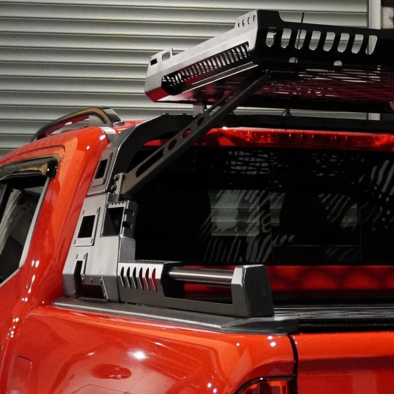 with Roof Cargo Basket LED Light 4X4 Steel Pick up Truck Anti Sport Roll Bar for Ford Ranger Isuzu Dmax Toyota Hilux 2015 2021