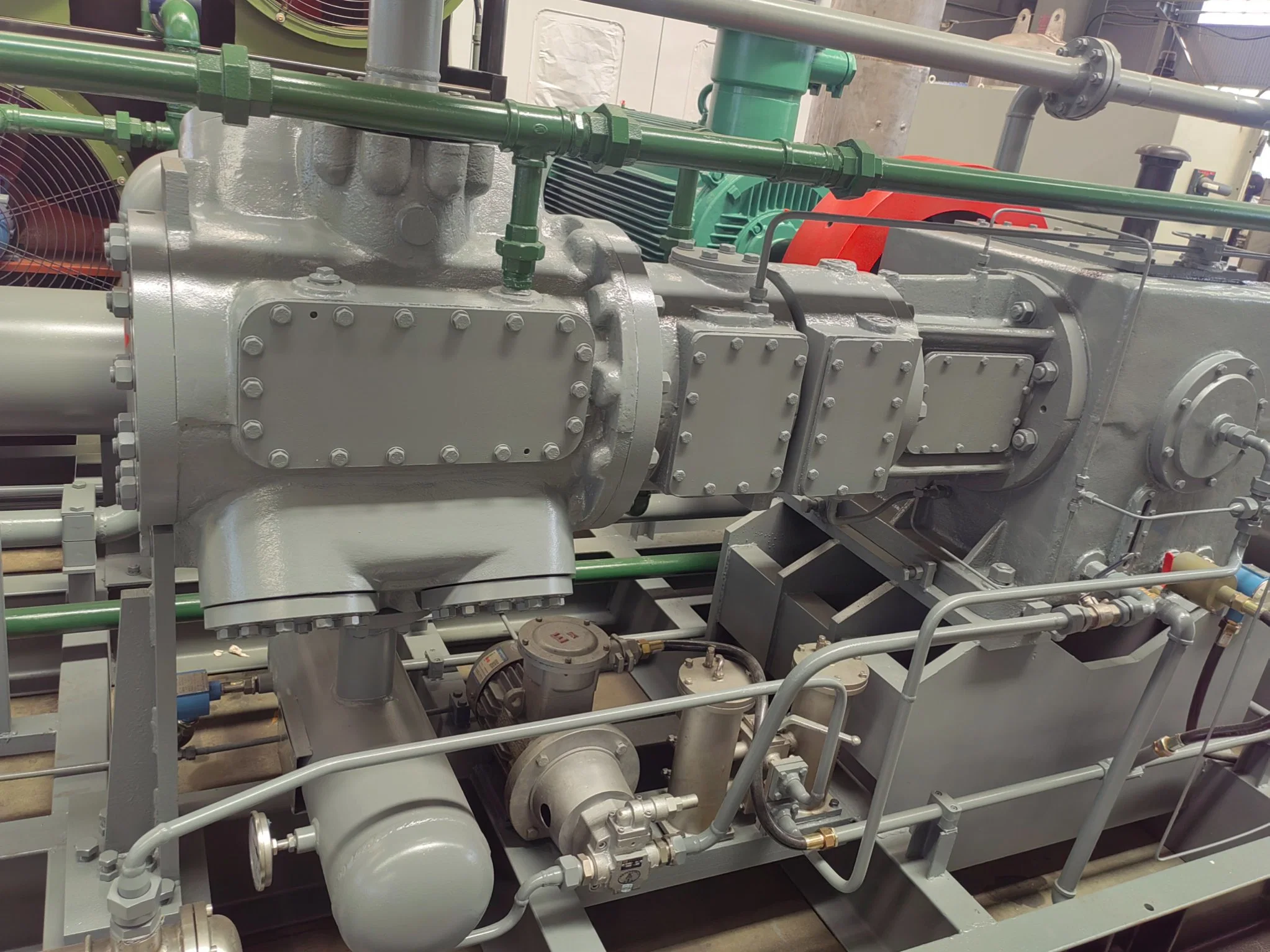 55bar Reciprocating Piston Wellhead Gas Compressor Gas Compressor, Multi-Stage Compressor, Vertical, Oil-Free/Oil-Less Lubrication