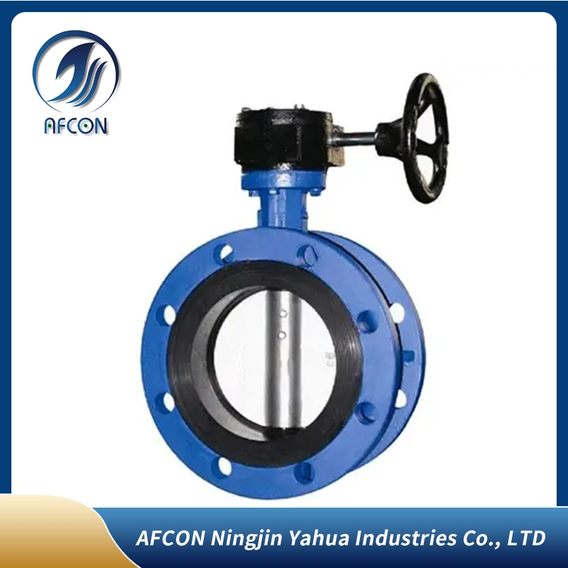 DN80 3 Inch Pn16 EPDM Rubber Seat Double Flange Ductile Iron Single Acting Pneumatic Butterfly Valve