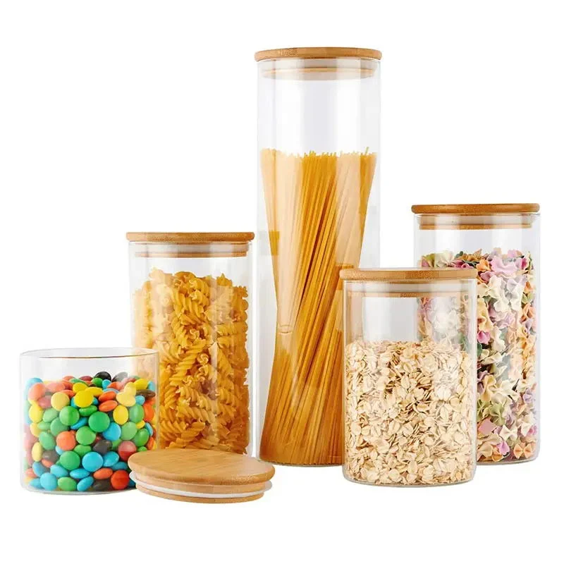 High Borosilicate Household Glass Bottle Candy Food Seasoning Sealed Tea Glass Storage Jars