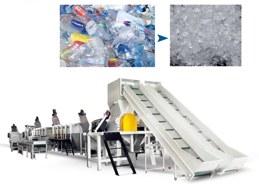 Pet Bottles Washing and Crusher Machine for Dirty Bottle Bales