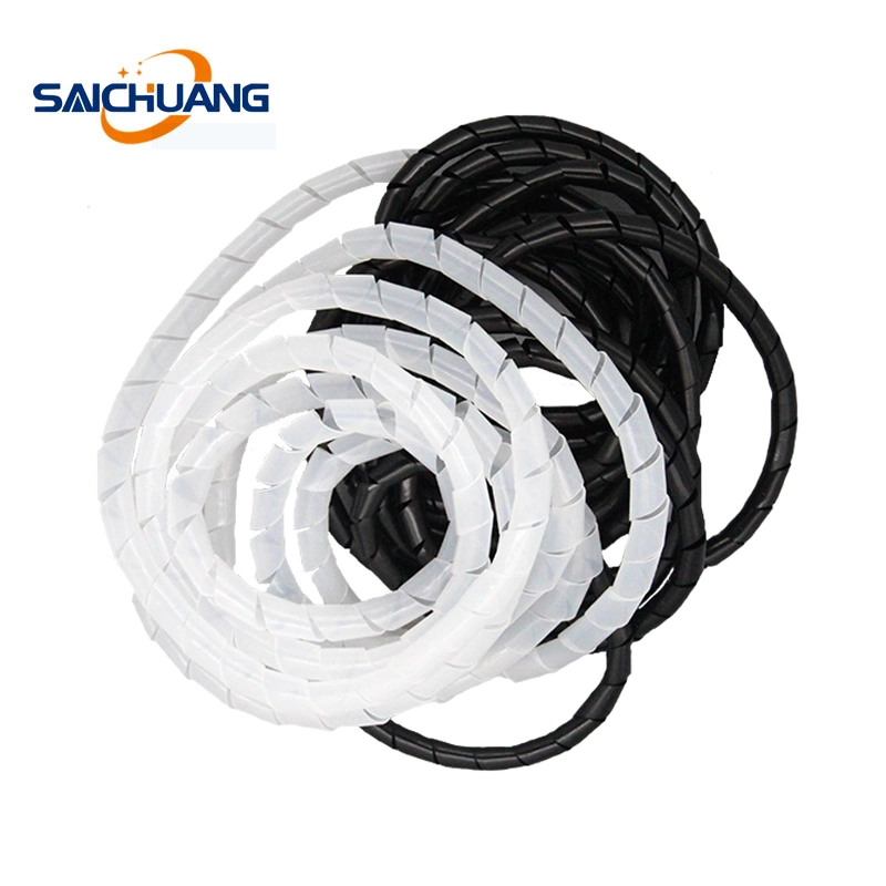 High quality/High cost performance  Manufacturer PE Plastic Spiral Wrapping Band Cable Protective Sleeve Pipe Cable Organizer