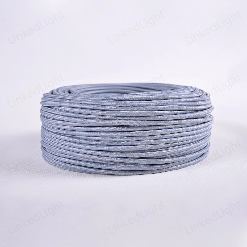 Gray 3 Core Cloth Covered Weaving Fabric Braided Cable