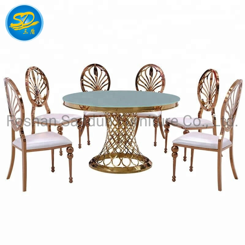 Chinese Factory Since 2008 Stainless Steel Home Dining Furniture Set