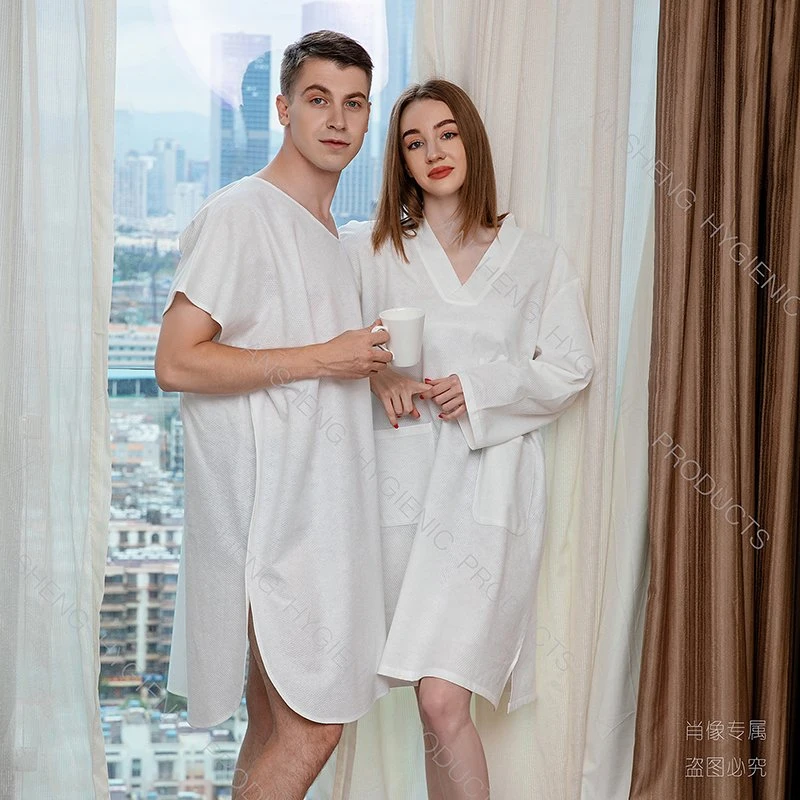 Disposable Hotel Salon SPA Hygenic Non-Woven Kimono-Bathtowel/Bathrobe/Travel Gym Pajama