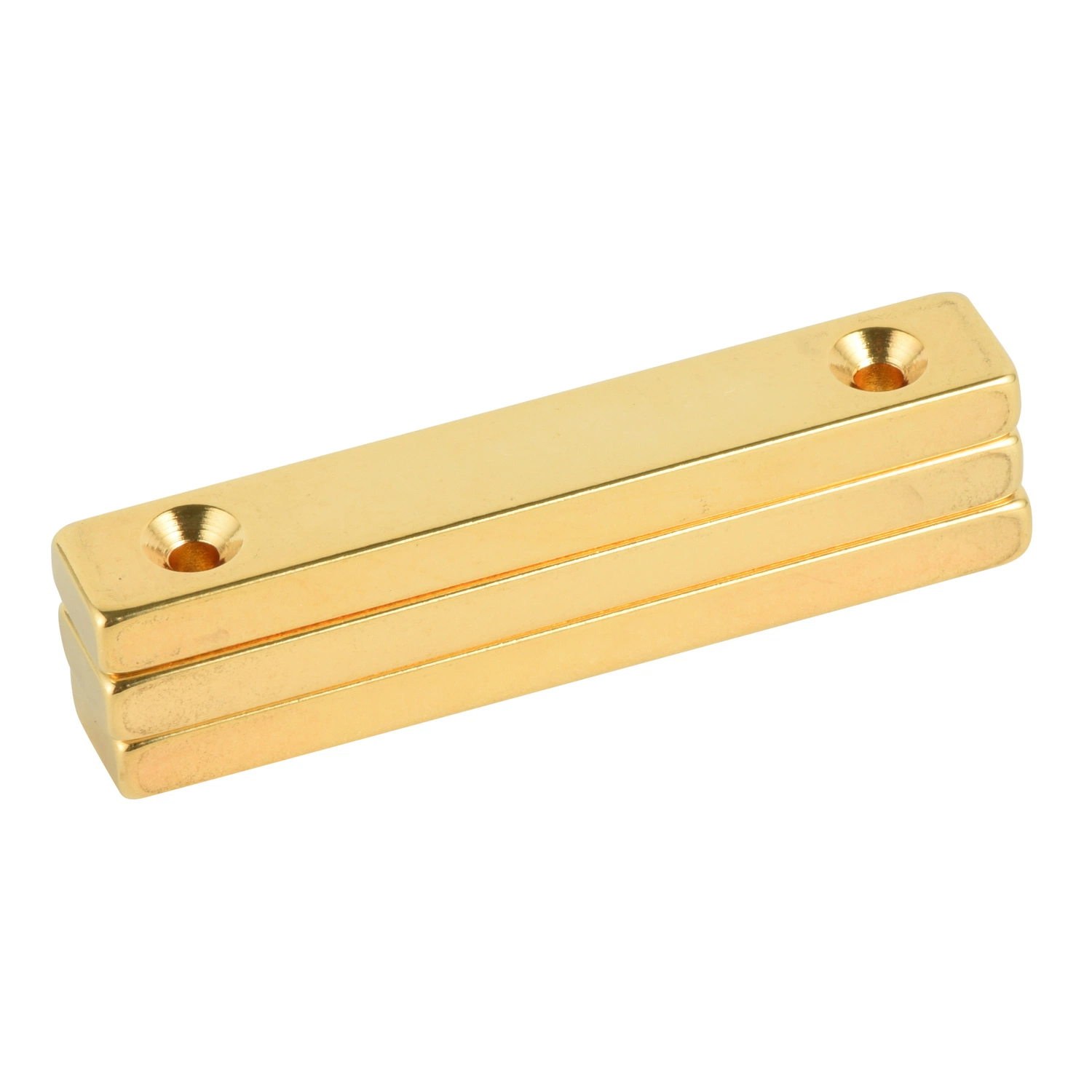 N42 Block Neodymium Magnet with CS Hole with Gold Coating in 12.1X7X2.3mm