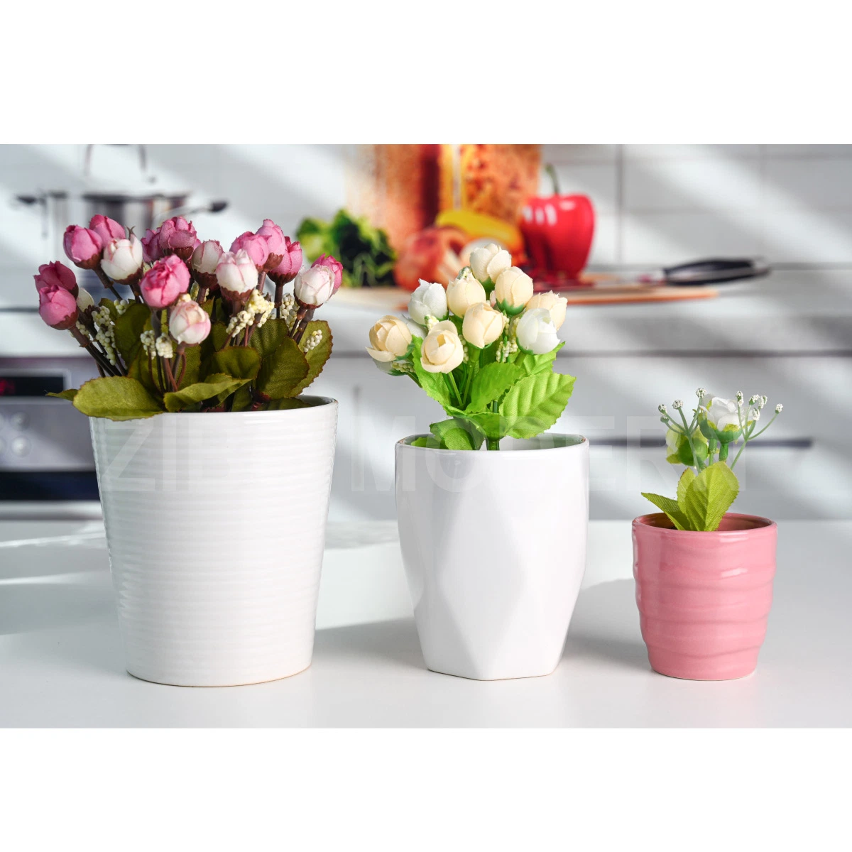 2,8 pouces Mini fleur colorée en céramique à l'intérieur des pots de plantes - Décor Succulentpot - Accueil