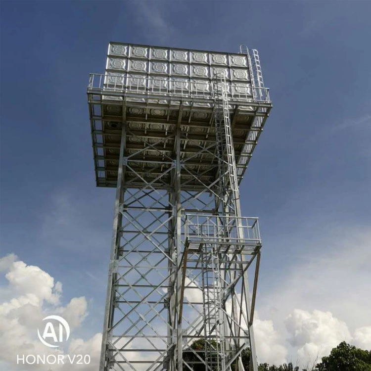 Acero galvanizado en caliente de la estructura de la Torre Tanque de Almacenamiento de agua