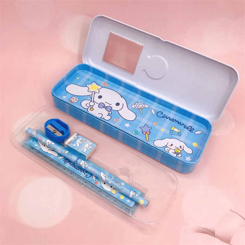 Ruunjoy Hot Sanrio Kawaii Estuche de lápices Anime My Melody Kuromi Set de goma de borrar Regalos Estudiante Escuela Oficina Papelería Caja de lápices