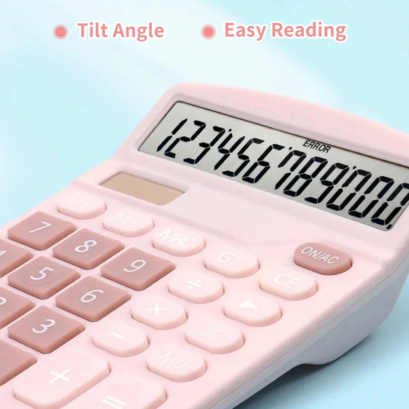 Custom Logo Desktop Calculator Standard Function Calculator with 12-Digit Large LCD Display Solar Battery Dual Power for Home Basic Office