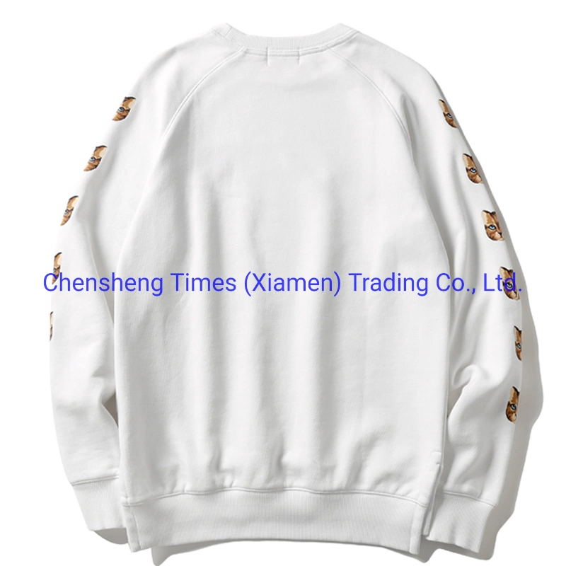 Custom Men Athletic Fit Cotton Fleece Knit Printing Sweater Raglan