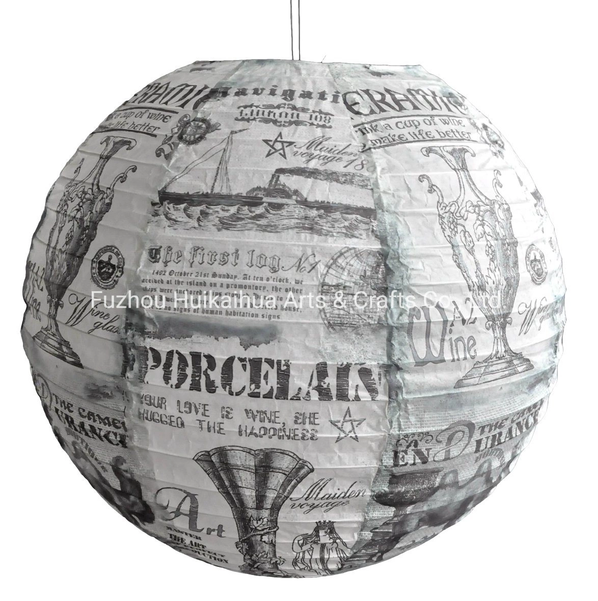 Hkh Art Craft Lampenschirm Papier Lampion Zeitung Gedruckt Papier Laterne