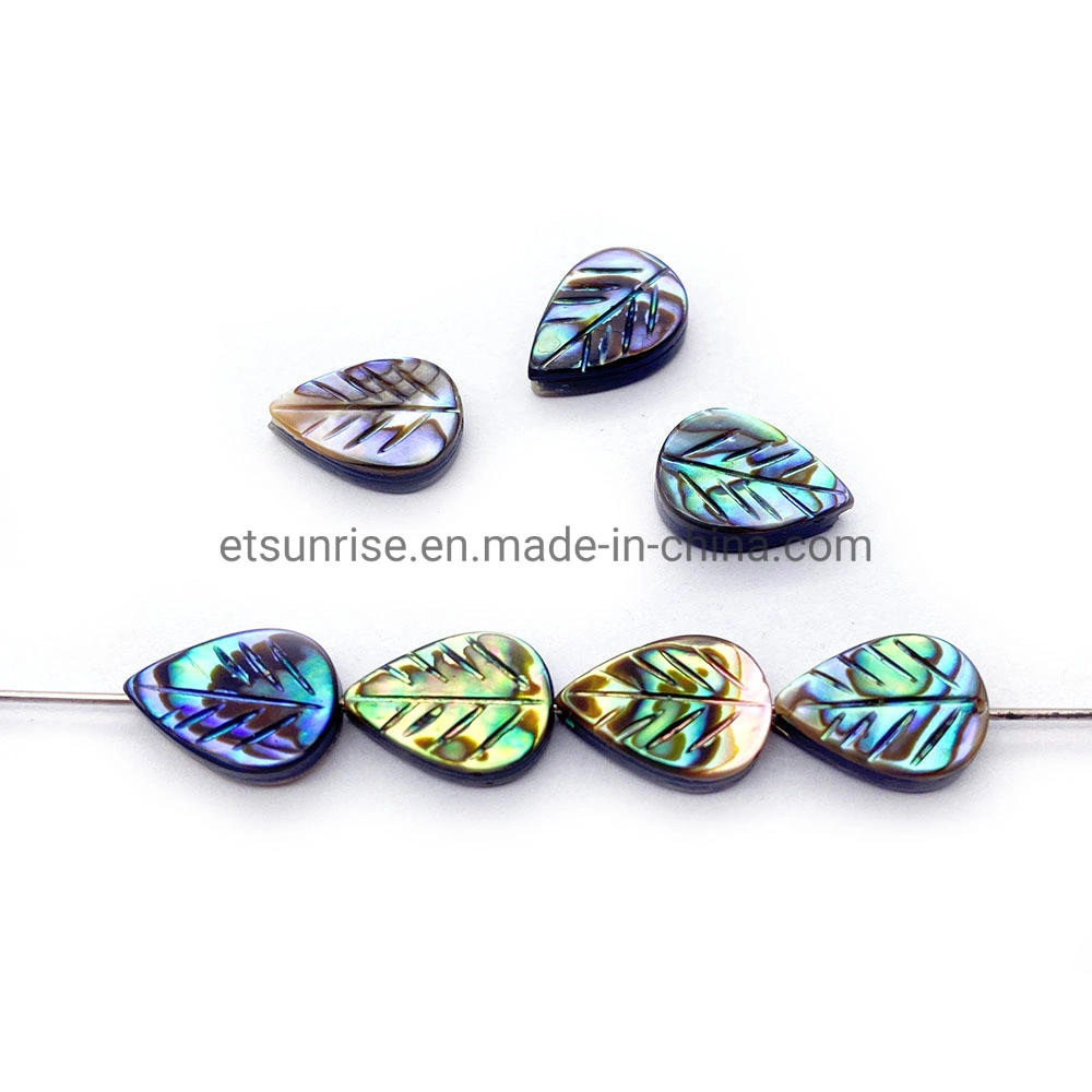 Semi Precious Stone Natural Abalone Shell Water Drop Paua Shell Heart-Shaped Loose Bead DIY Necklace Earring Accessories Jewelry<Esb01797>