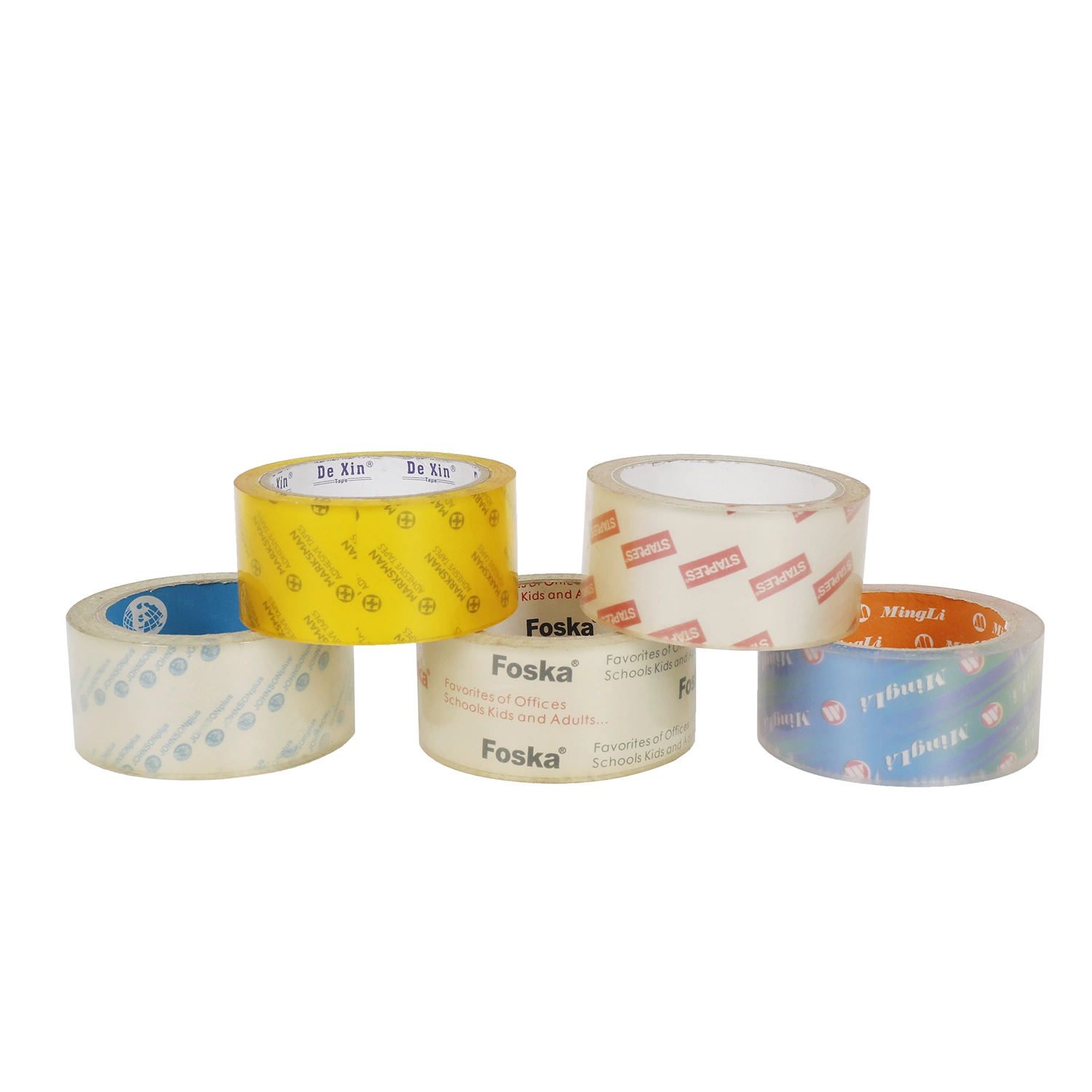 Custom BOPP OPP Film acrílico Paquete de cinta adhesiva de embalaje de cartón, cinta de sellado con logo impreso en color de la cinta de embalaje