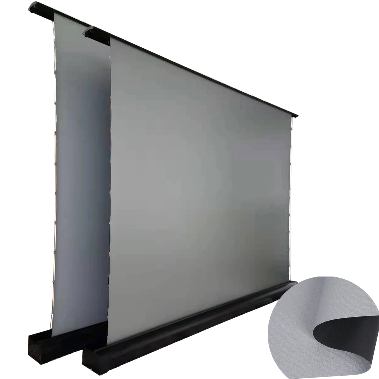 500GSM argent-noir écran de projection tissu de projecteur électrique