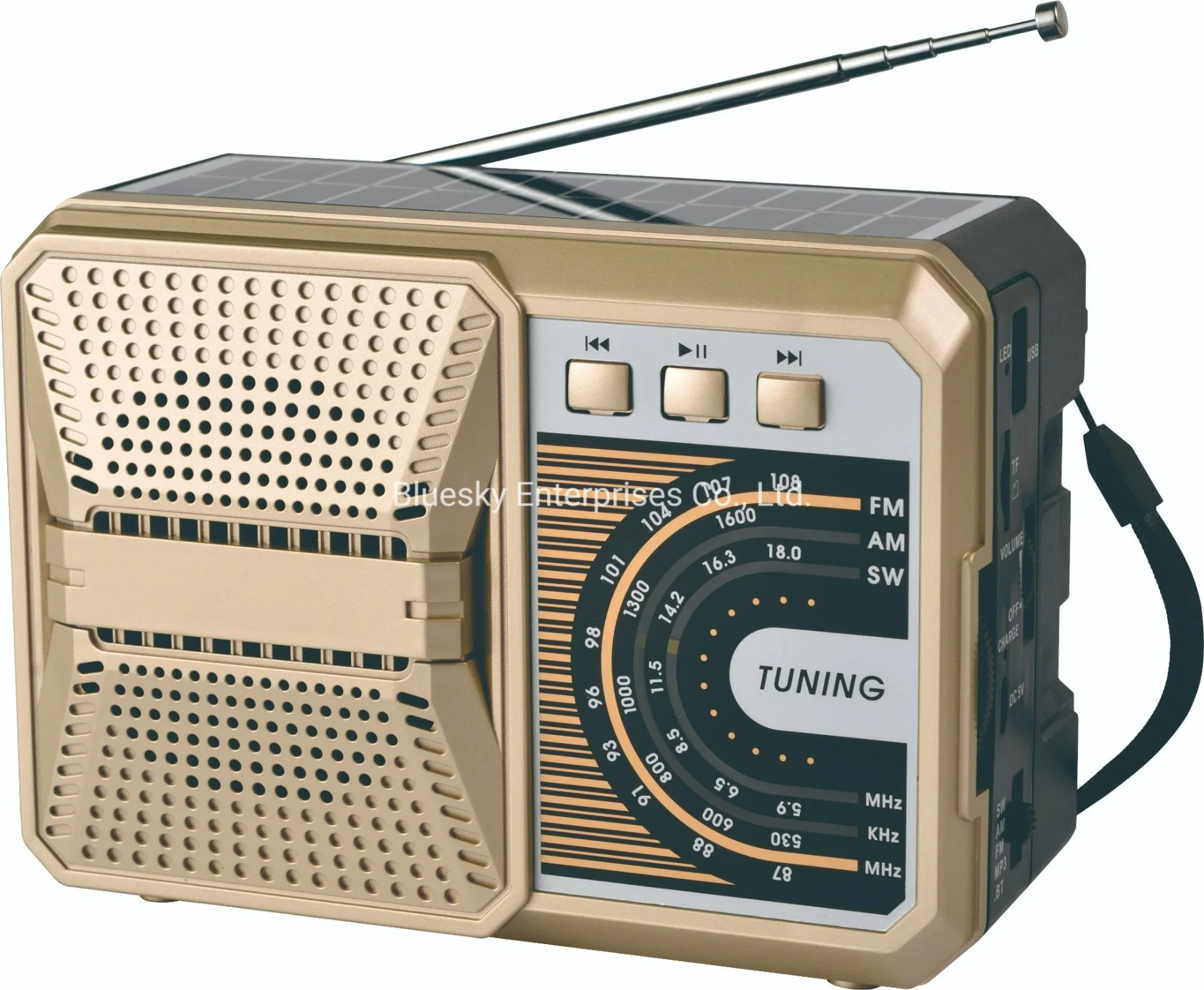 TW K6bts FM am SW 3 Band wiederaufladbare Batterie Radio Unterstützung Bluetooth, USB, TF-Karte, MP3 Player Tragbares Radio mit Solarpanel