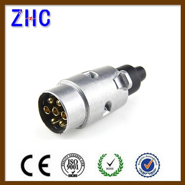 European Ce PVC Plastic 12V 24V 7 Pin 13 Pin Brass Electric Power Male and Female Vehicle Trailer Plug