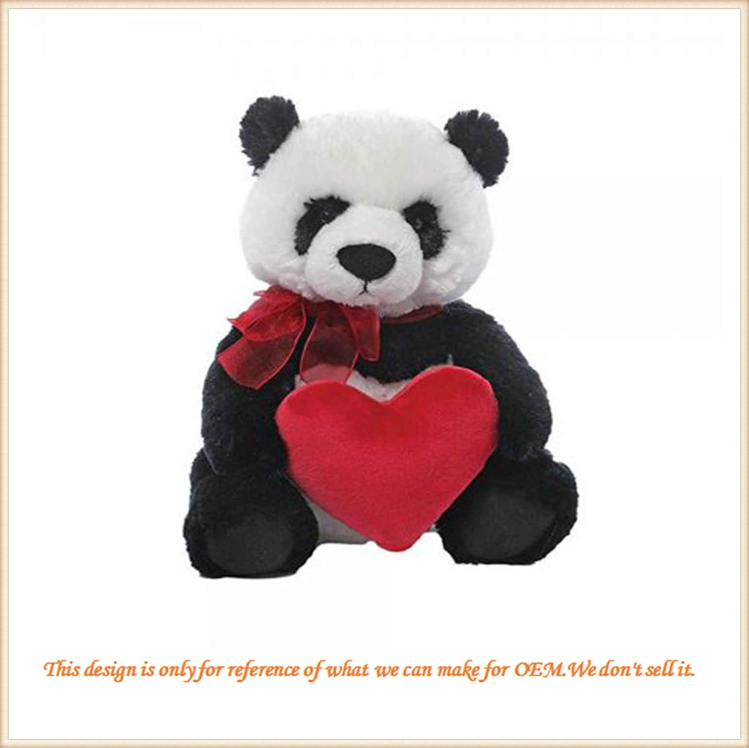 Lovely Soft Animal Plastic Eyes White and Black Panda Toys/ Custom Animal Plush Toys