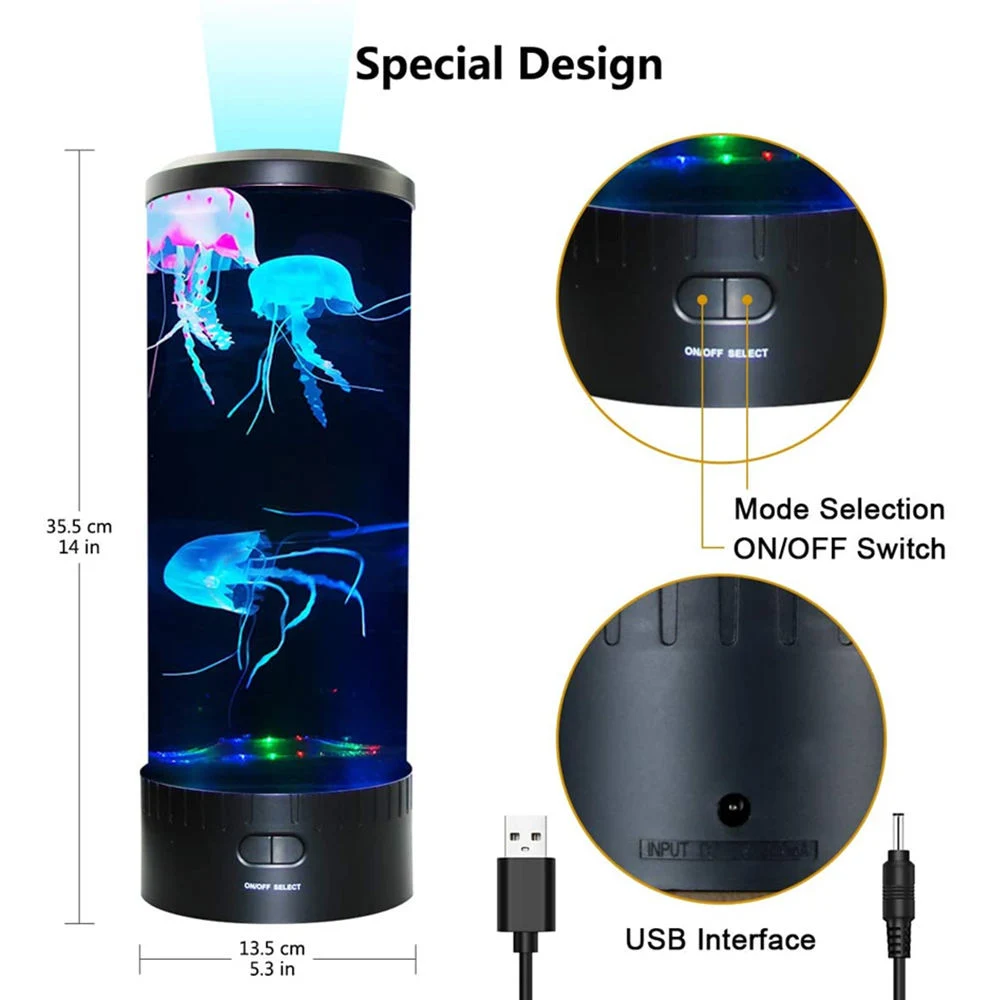 Factory Wholesale/Supplier Hot Sales Night Light Color Changing Mood Jellyfish Lamp