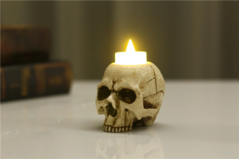 Antique Tearful Skull Candlestick, Home Decoration, Column Candle Base, Tea Light Holder